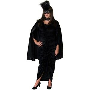 Versatile Unisex Black Satin Costume Cape 36"